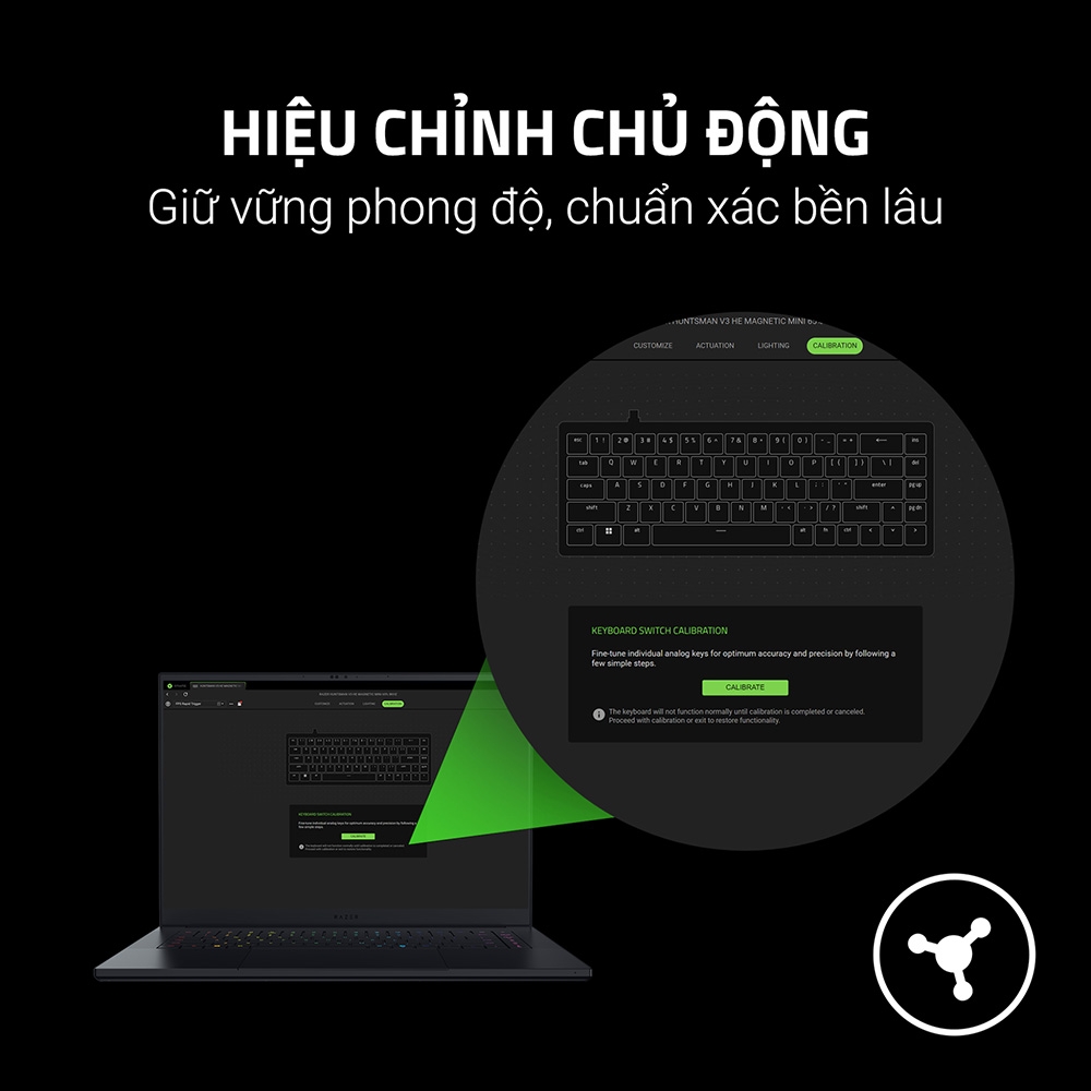Bàn phím cơ Razer Huntsman V3 HE Magnetic Mini 65% 8KHz RZ03-05930100-R3M1