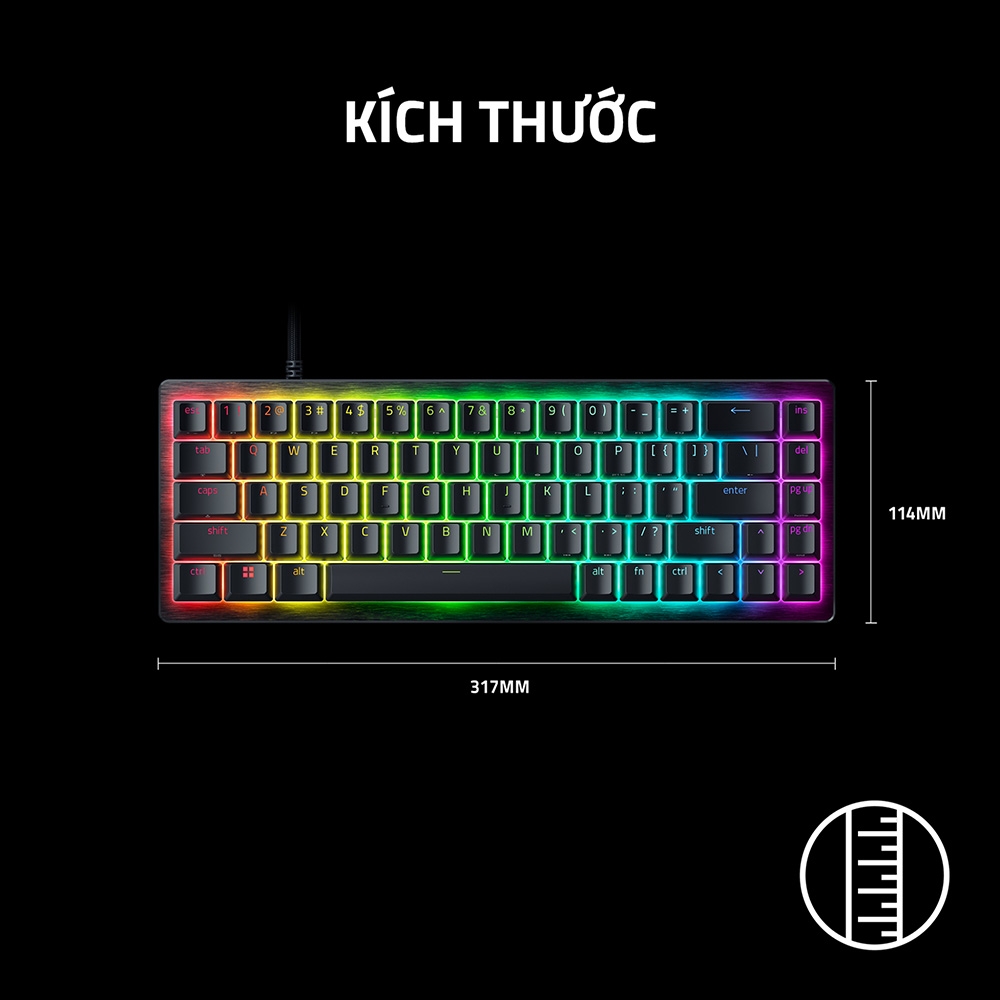 Bàn phím cơ Razer Huntsman V3 HE Magnetic Mini 65% 8KHz RZ03-05930100-R3M1