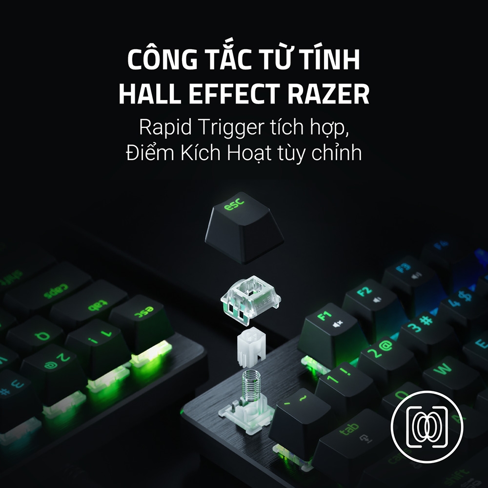 Bàn phím cơ Razer Huntsman V3 HE Magnetic Tenkeyless 8KHz RZ03-05920100-R3M1