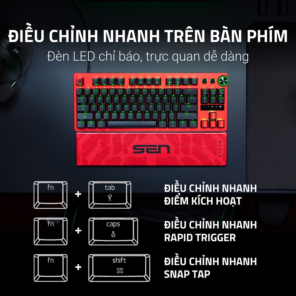 Bàn phím cơ Razer Huntsman V3 Pro Tenkeyless 8kHz Sentinels Edition Analog Optical RZ03-05521700-R3M