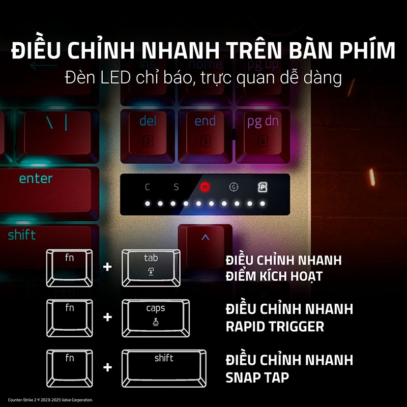 Bàn phím cơ Razer Huntsman V3 Pro Tenkeyless CS2 Counter-Strike 2 Edition Analog Optical RZ03-04982100-R3M1