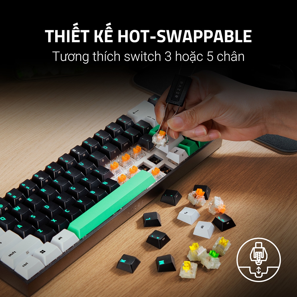 Bàn phím cơ Razer Reclusa X Mini 65% RZ03-05980100-R3M1