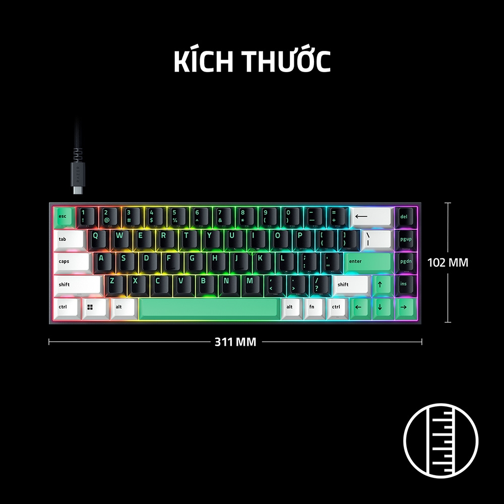 Bàn phím cơ Razer Reclusa X Mini 65% RZ03-05980100-R3M1