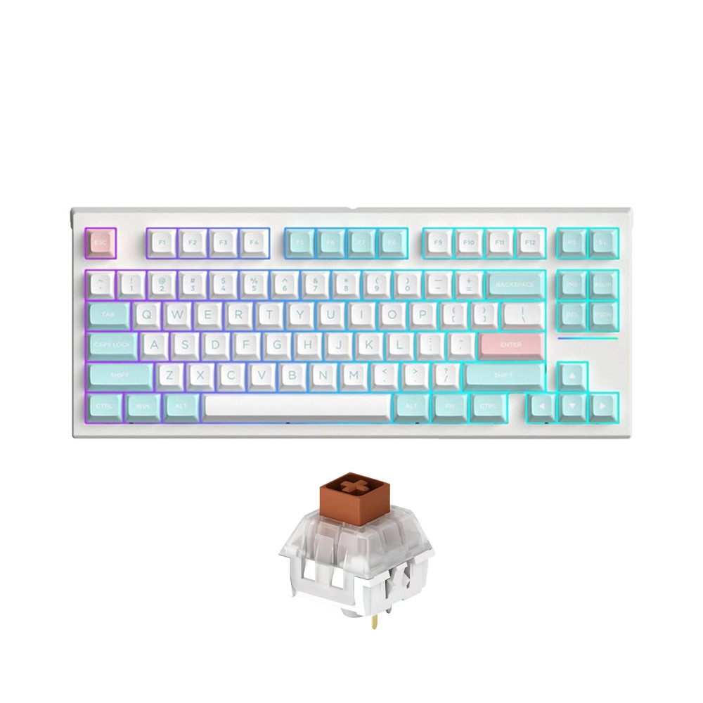 Bàn phím cơ không dây FL-Esports FL750 SAM Marshmallow 3 Mode Led RGB HotSwap Kailh BOX V2 Switch Red/ Brown