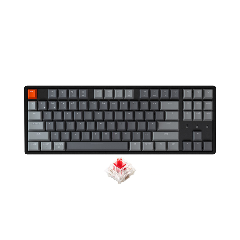 Bàn phím cơ TKL không dây Keychron K8 Aluminum Led RGB HotSwap Gateron Switch Red / Blue / Brown