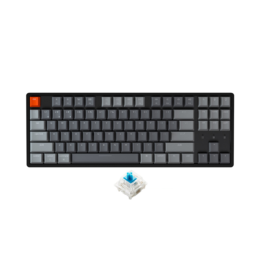 Bàn phím cơ TKL không dây Keychron K8 Aluminum Led RGB HotSwap Gateron Switch Red / Blue / Brown