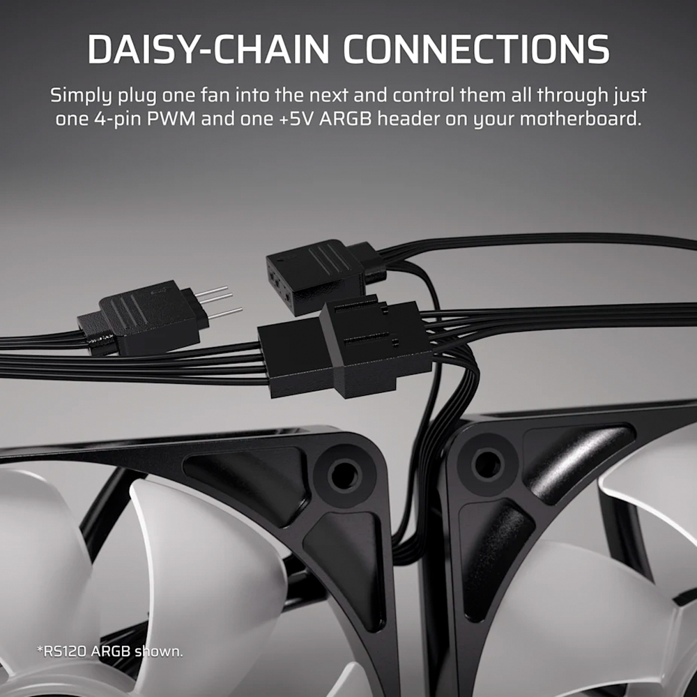 Bộ ba Fan Case Corsair RS120-R ARGB Black CO-9050196-WW (Fan Ngược)