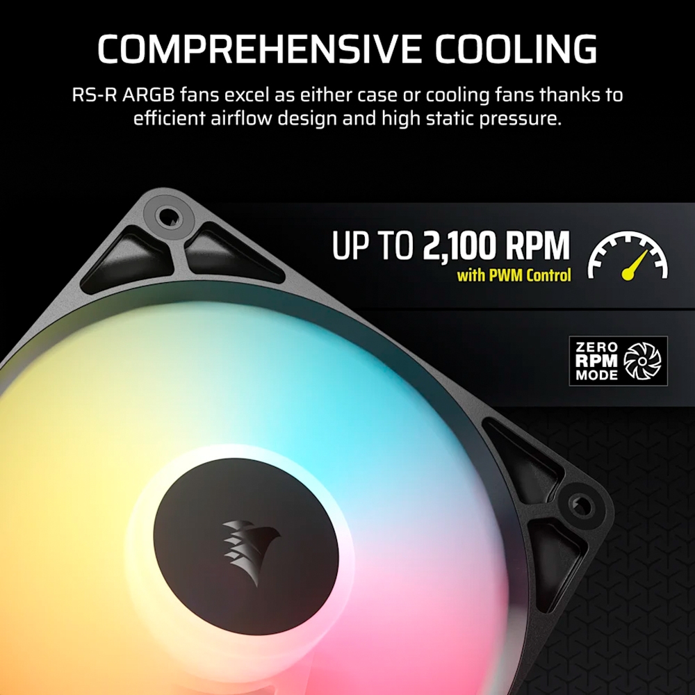 Bộ ba Fan Case Corsair RS120-R ARGB Black CO-9050196-WW (Fan Ngược)