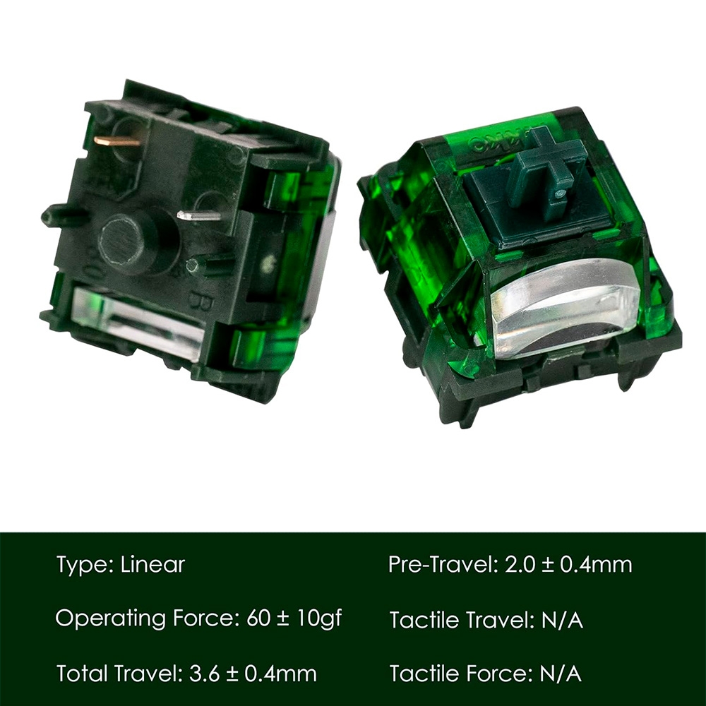 Bộ 45 switch cơ AKKO Green Fog Switch 60 ± 10gf 5 Pin (Linear Sw)