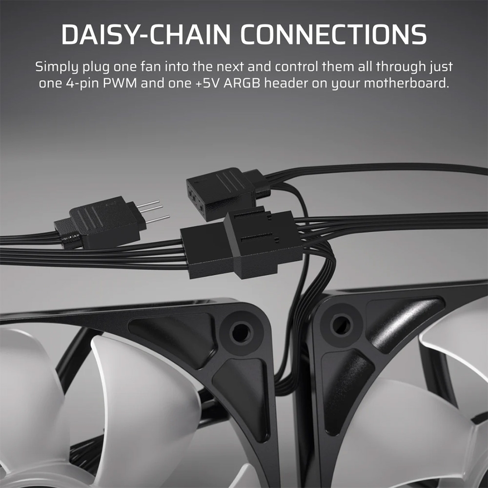 Bộ ba Fan Case Corsair RS120 ARGB 120mm PWM Black CO-9050181-WW (Fan xuôi)