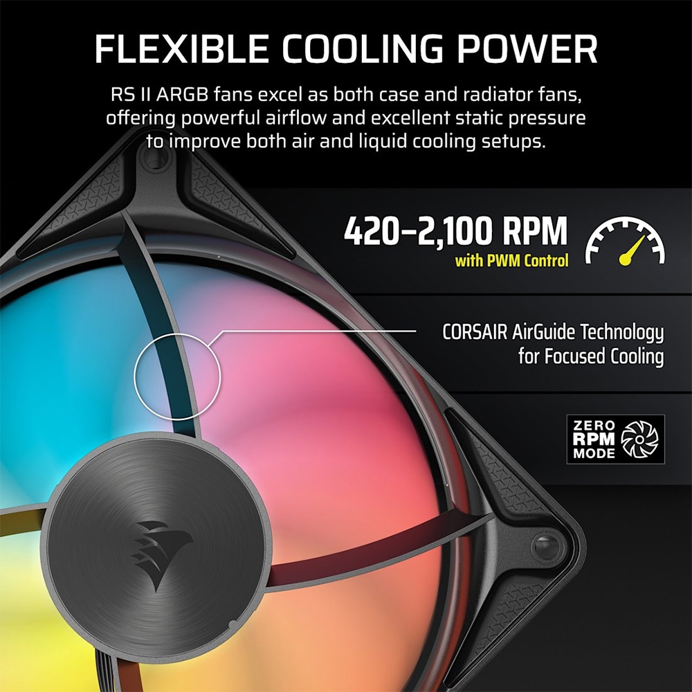 Bộ ba Fan Case Corsair RS360 II Unified Frame ARGB Black CO-9051071-WW