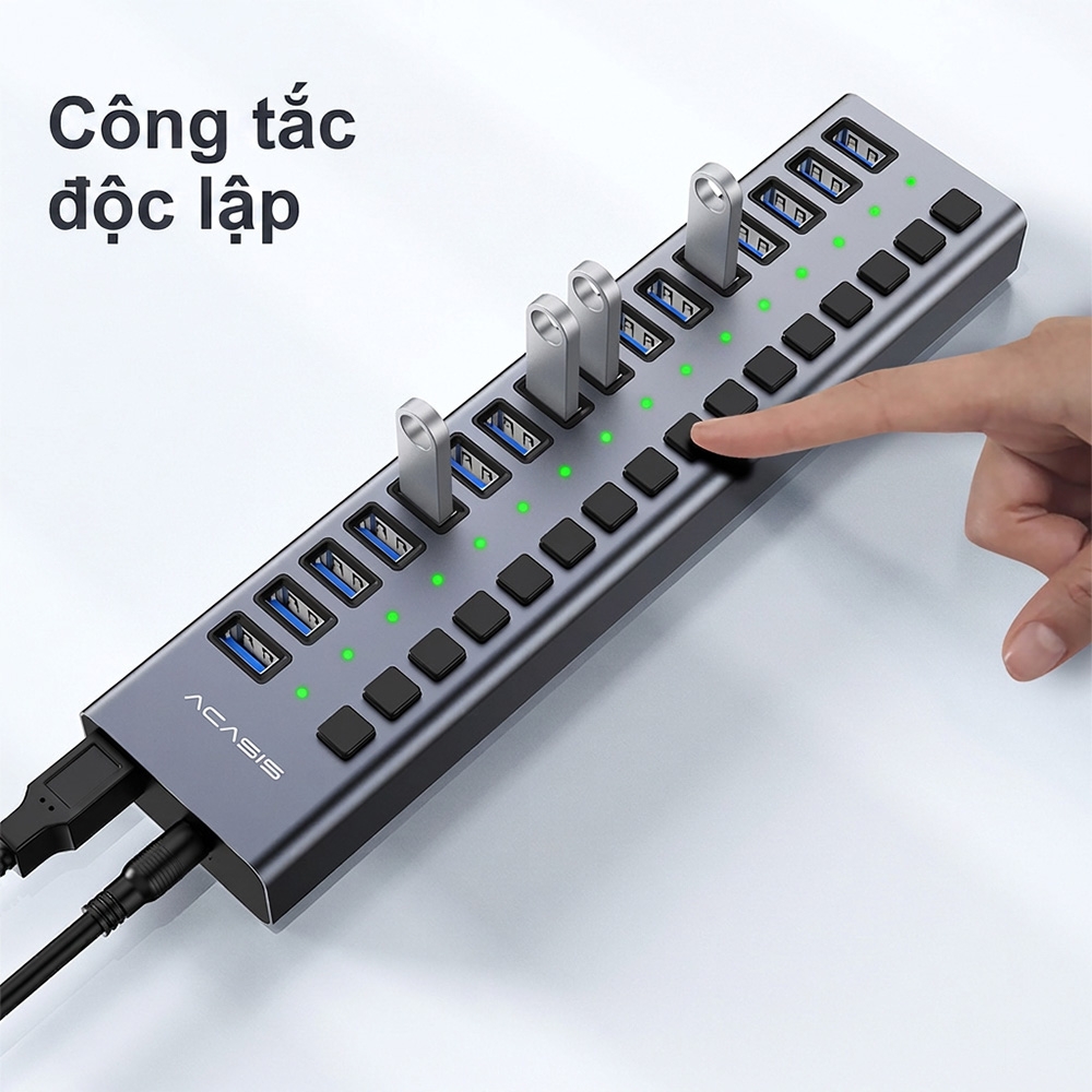 Bộ chia USB 16 cổng USB 3.2 ACASIS HS-716MG-10G