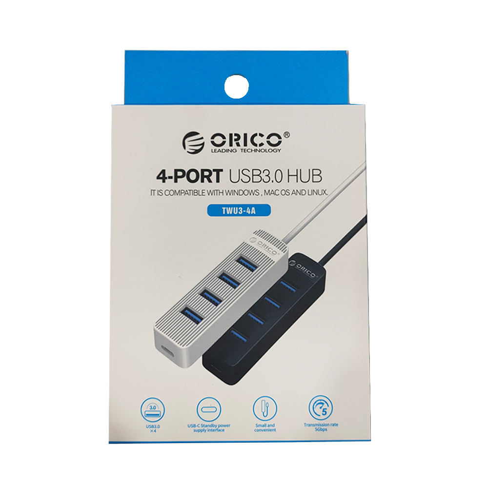 Bộ chia USB 4 cổng USB 3.0 Orico TWU3-4A-10-BK
