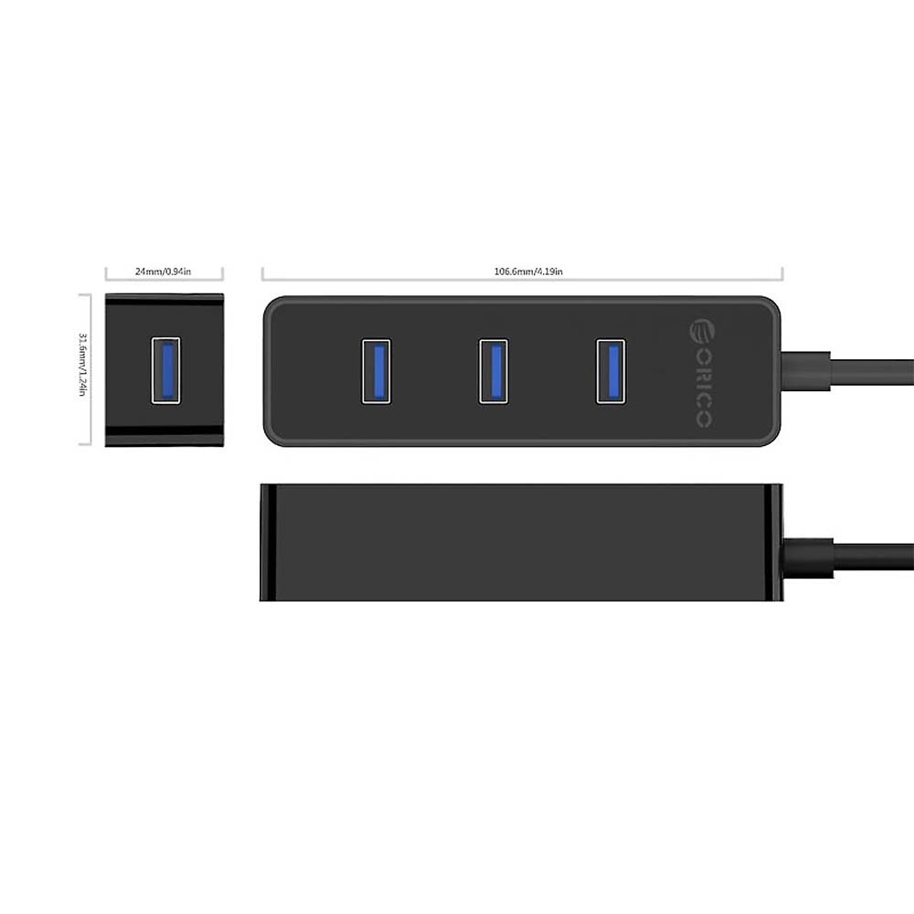 Bộ chia USB 4 cổng USB 3.0 Orico W5PH4-U3-BK