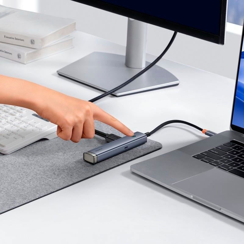 Bộ chia USB Type-C ra 6 cổng Baseus UltraJoy HUB AIR HUBBASEUS60