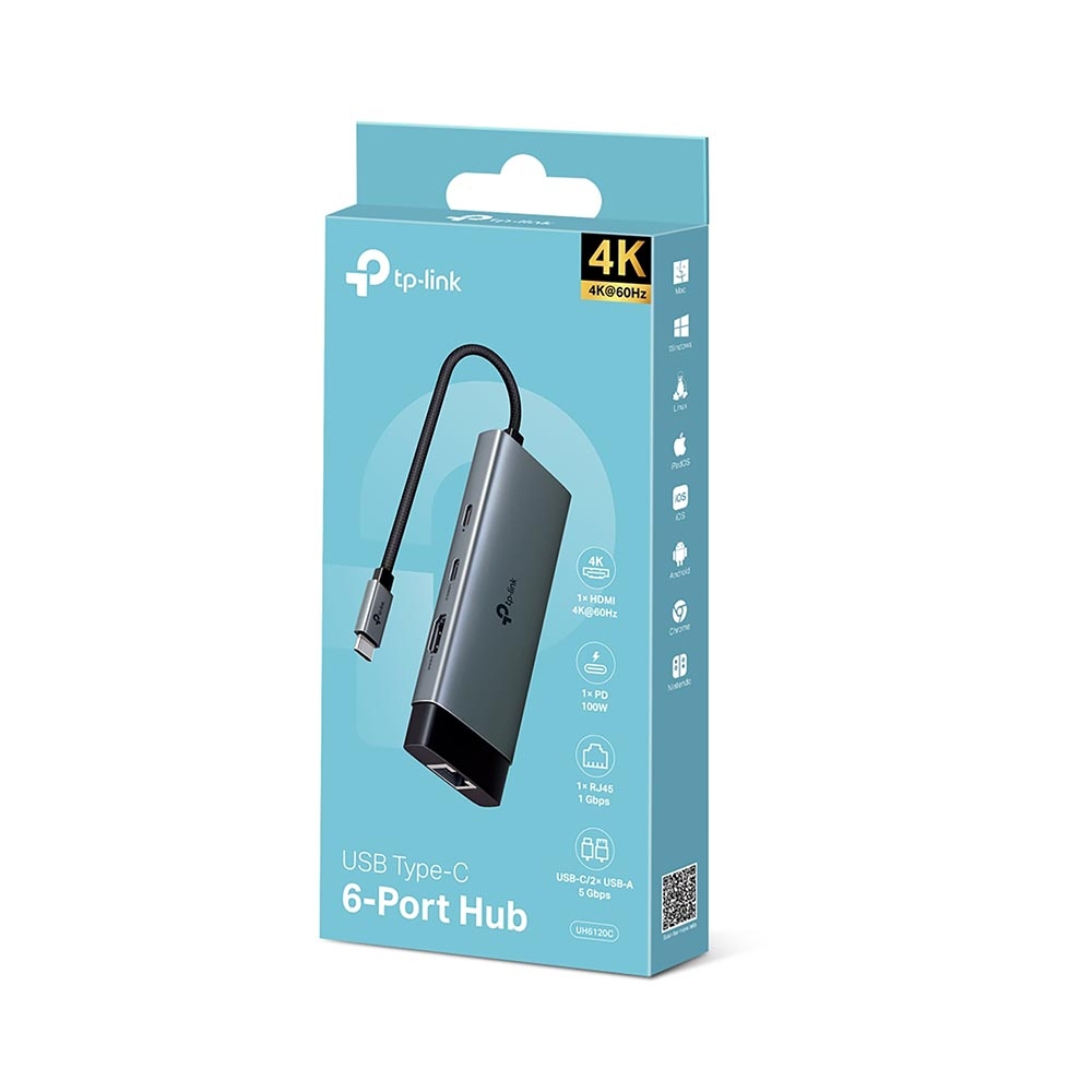 Bộ chia USB Type-C ra 6 cổng TP-Link UH6120C