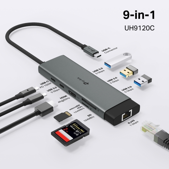 Bộ chia USB Type-C ra 9 cổng TP-Link UH9120C