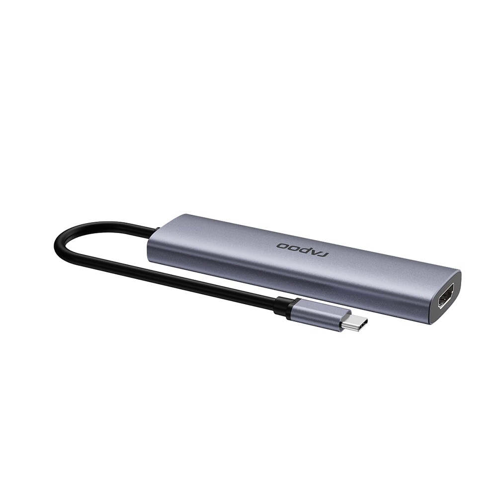 Bộ chia USB Type-C Rapoo 6-in-1 ra HDMI- USBtypeC - USB 3.0 - CarReader XD61