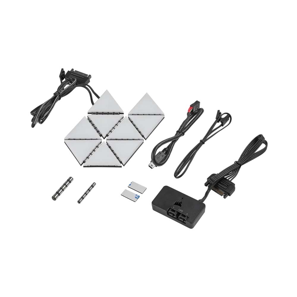 Bộ đèn chiếu sáng Corsair iCUE LC100 Smart Case Lighting Triangles Starter Kit CL-9011114-WW