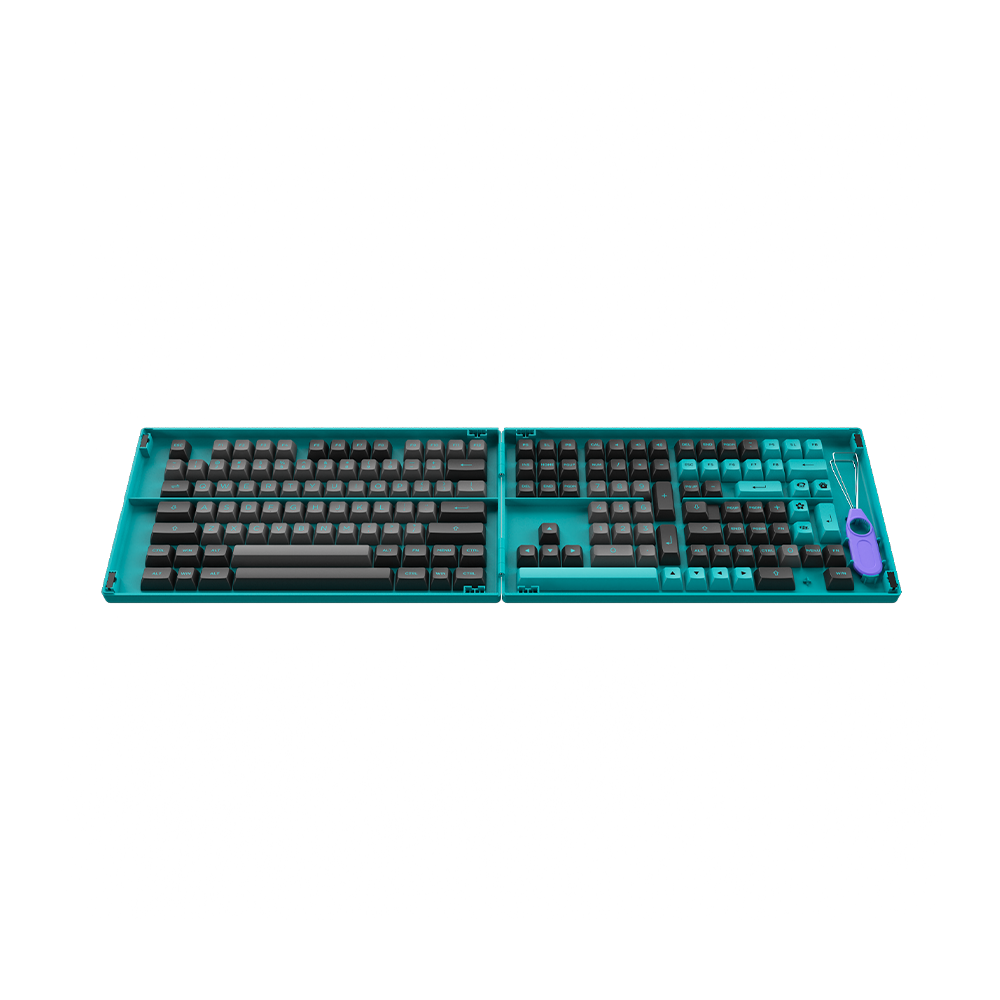 Bộ Keycap Akko Black & Cyan PBT Double-Shot ASA Profile