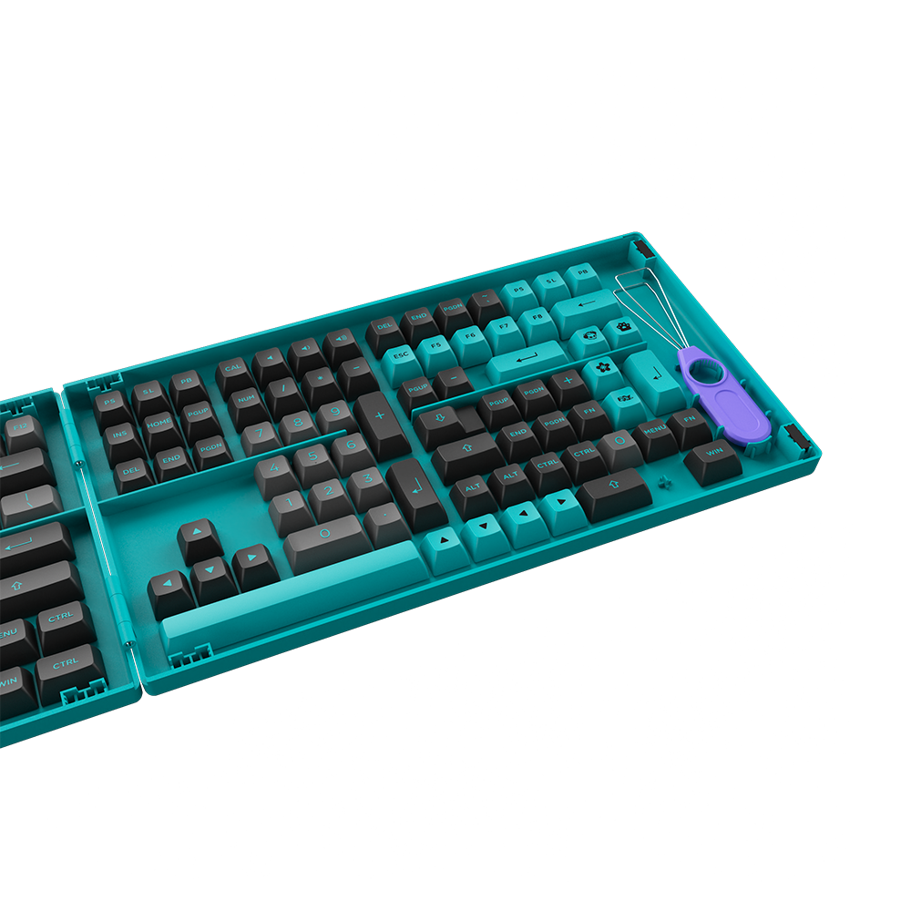 Bộ Keycap Akko Black & Cyan PBT Double-Shot ASA Profile