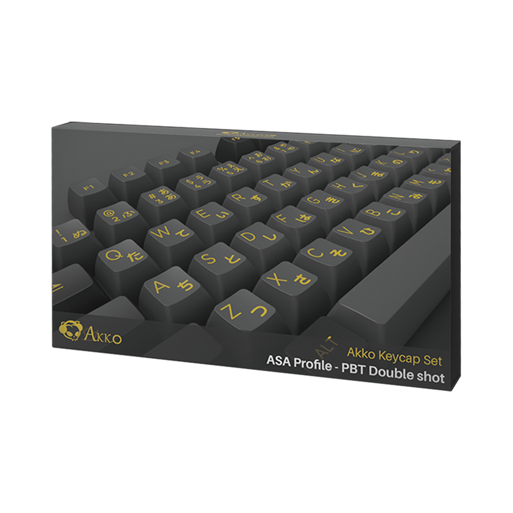 Bộ Keycap Akko Black Gold PBT Double-Shot ASA Profile