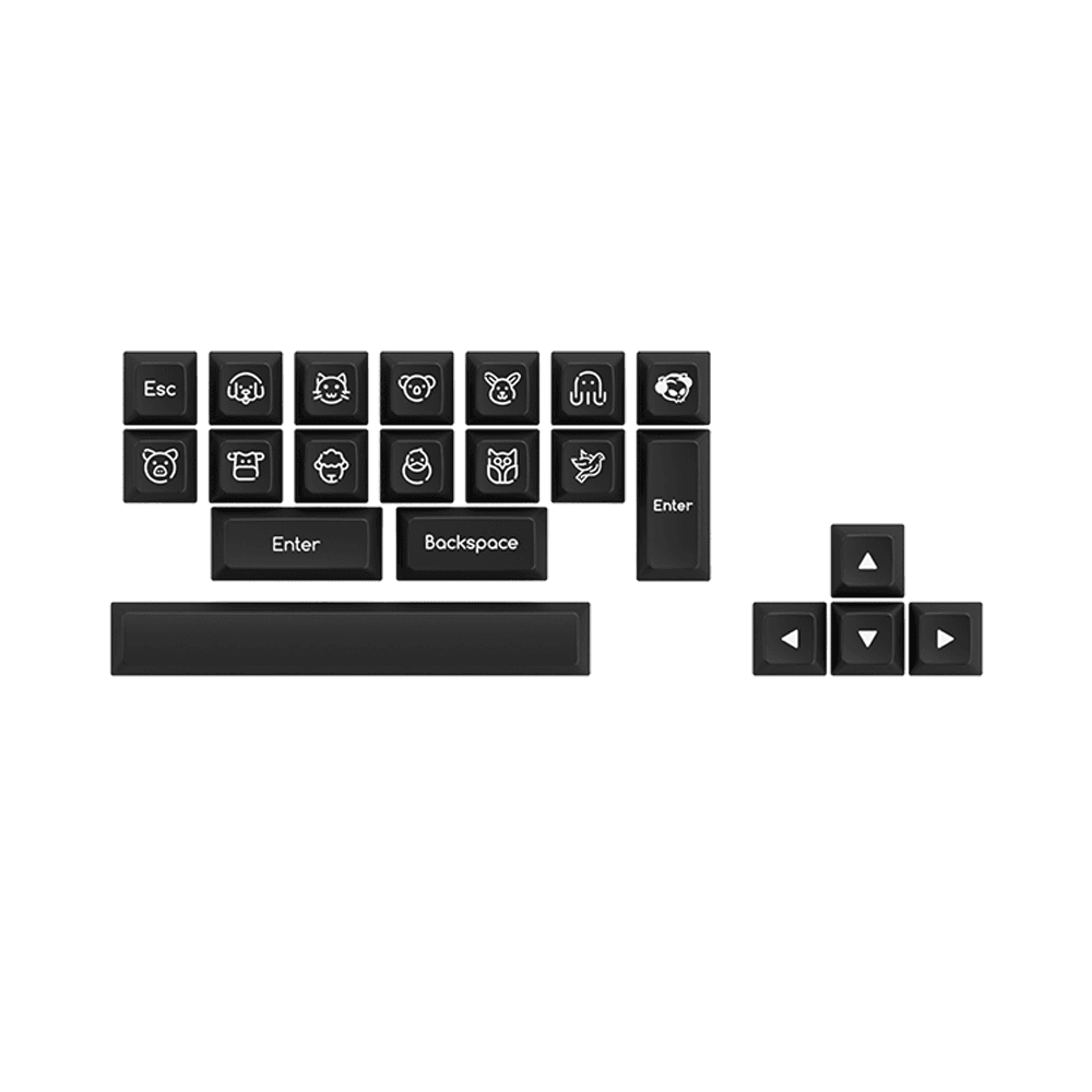 Bộ Keycap Akko Black on White ABS Double-Shot SAL Profile