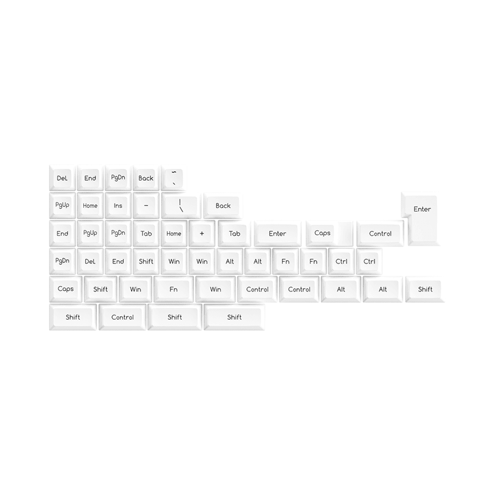 Bộ Keycap Akko Black on White ABS Double-Shot SAL Profile