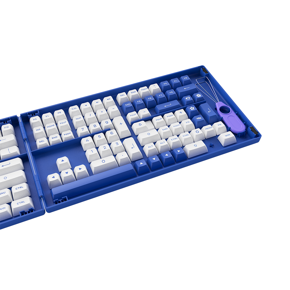 Bộ Keycap Akko Blue on White PBT Double-Shot ASA Profile