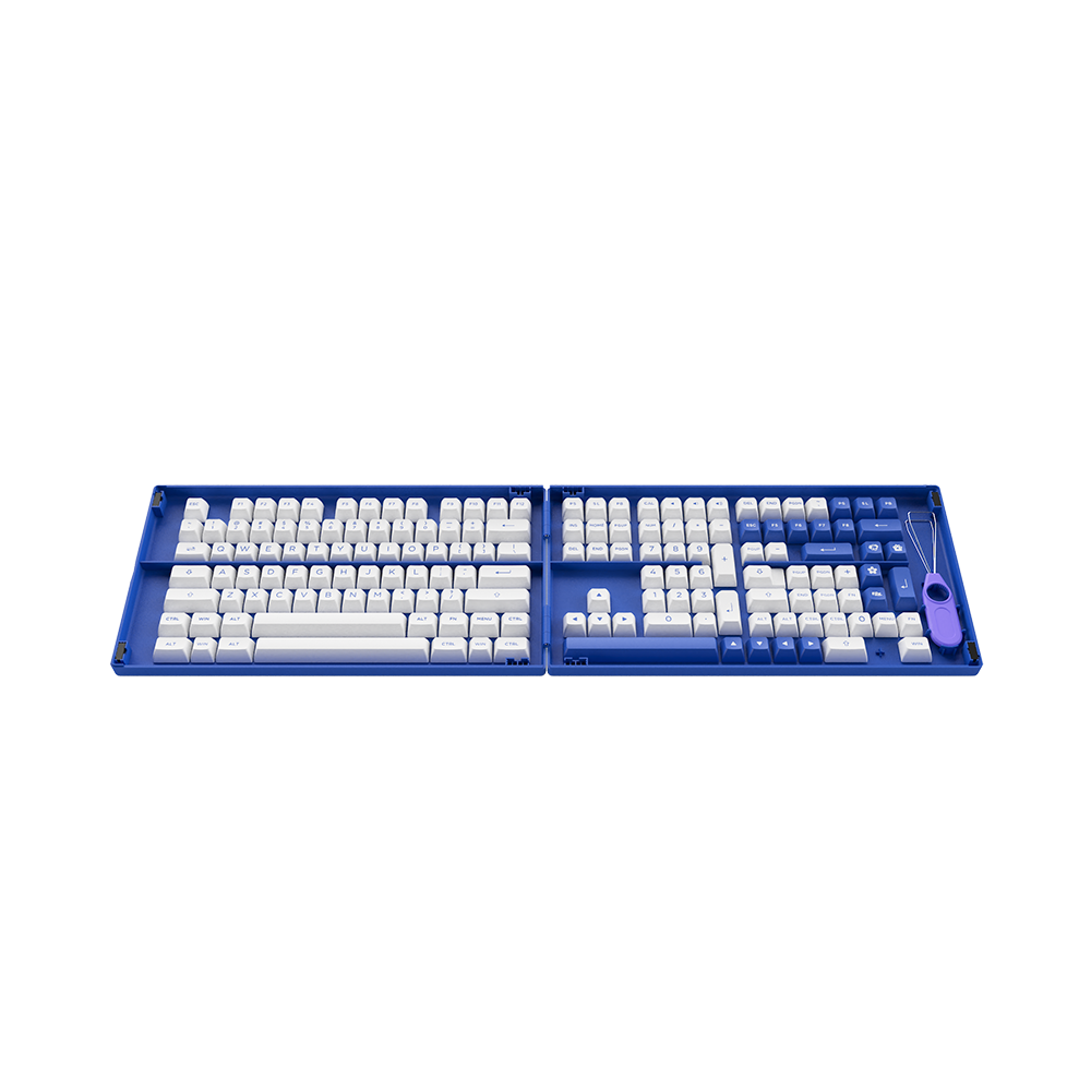 Bộ Keycap Akko Blue on White PBT Double-Shot ASA Profile