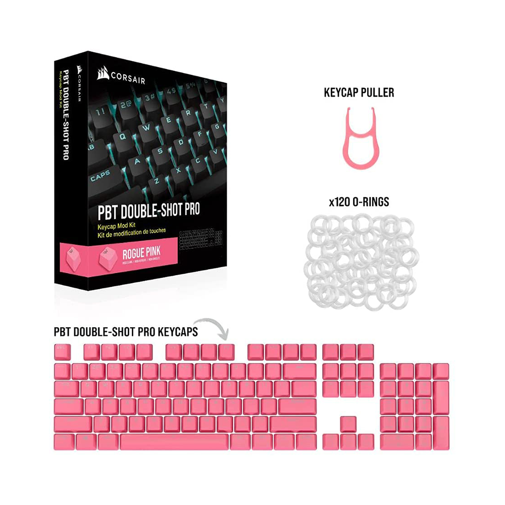 Bộ Keycap Corsair PBT Double-Shot PRO Rogue Pink CH-9911070-NA