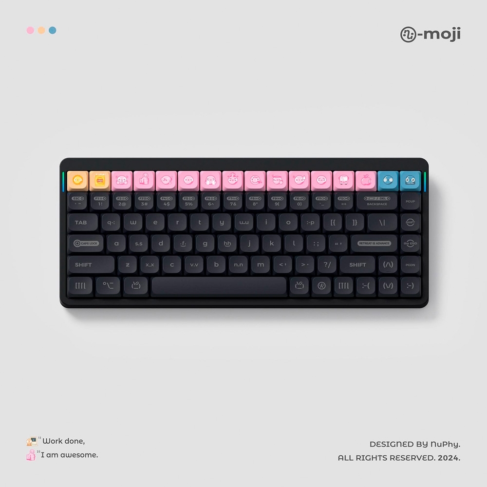 Bộ Keycap NuPhy Numoji Dark PBT Dye-sub nSA Profile for Low-Profile