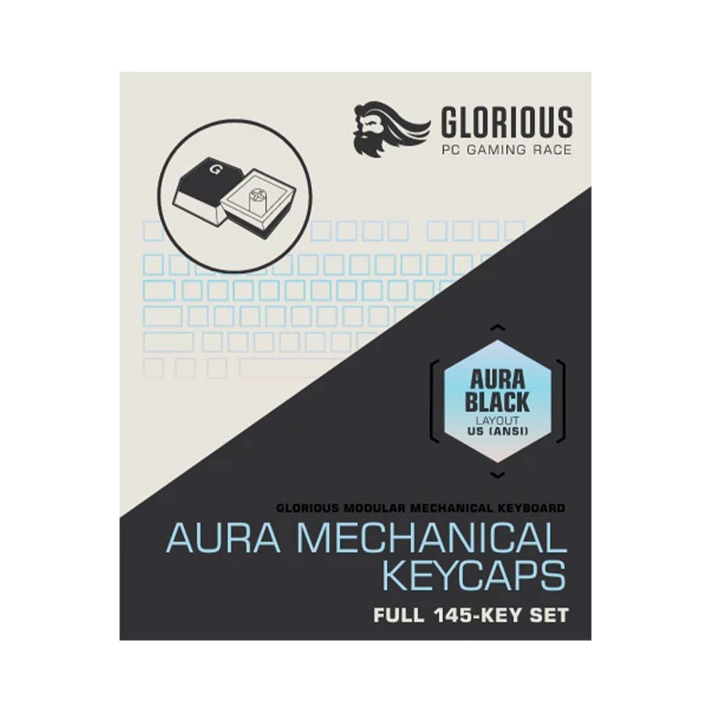 Bộ Keycap Pudding Glorious Aura V2 Black PBT Double-Shot OEM Profile