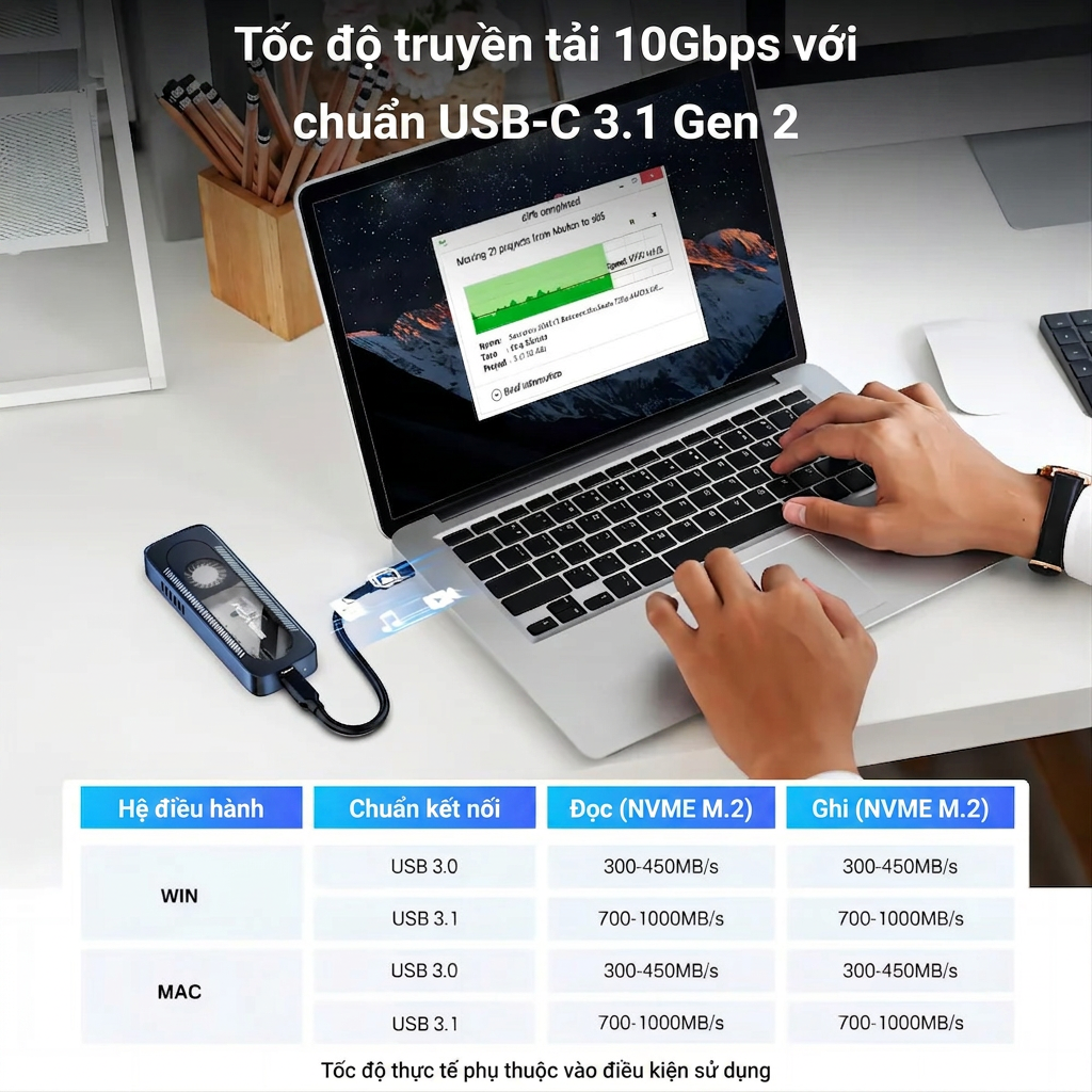 Box di động SSD M.2 NVMe 10Gbps ACASIS EC-6608AIR