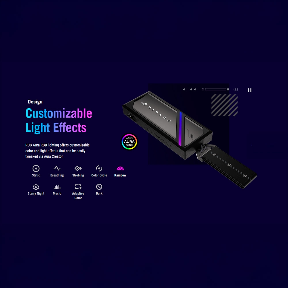 Box di động SSD M.2 NVMe 20Gbps ASUS ROG Strix Aiolos
