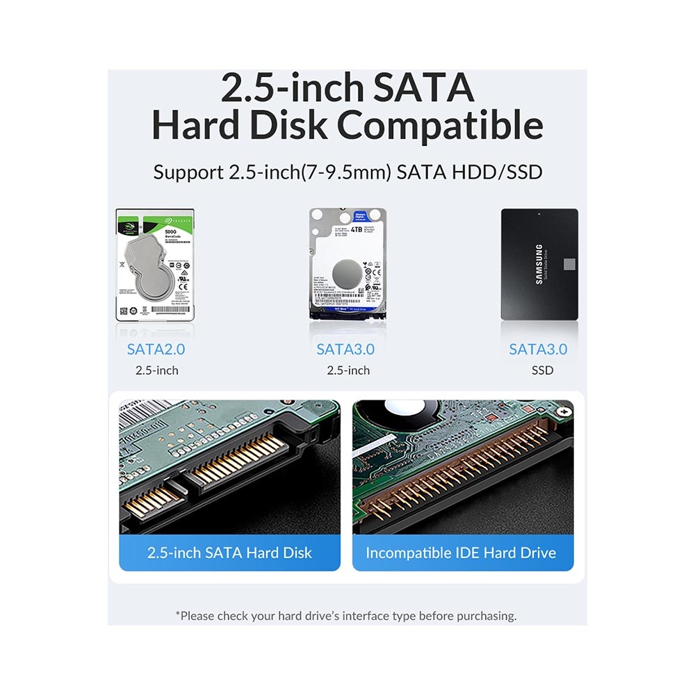 Box ổ cứng 2.5-inch 5Gbps Orico 25PW1-U3-BK