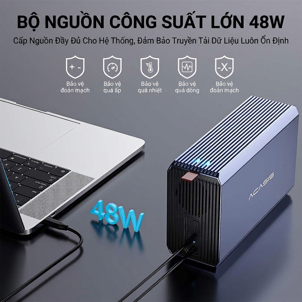 Box ổ cứng 3.5 Inch 5Gbps ACASIS Dual Bay EC-7352