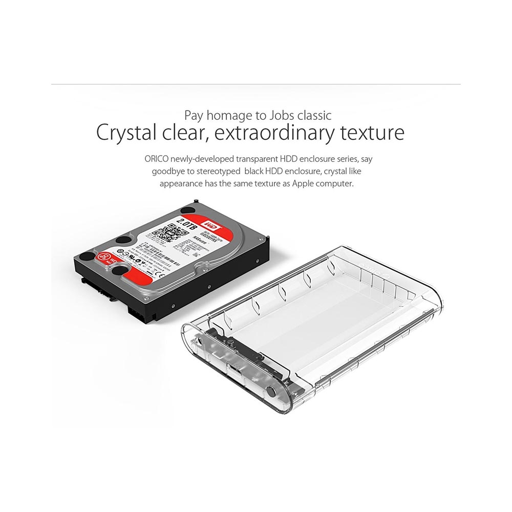 Box ổ cứng 3.5 inch 5Gbps Orico Transparent 3139U3-CR