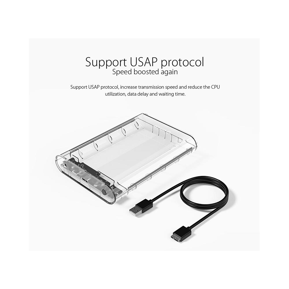 Box ổ cứng 3.5 inch 5Gbps Orico Transparent 3139U3-CR