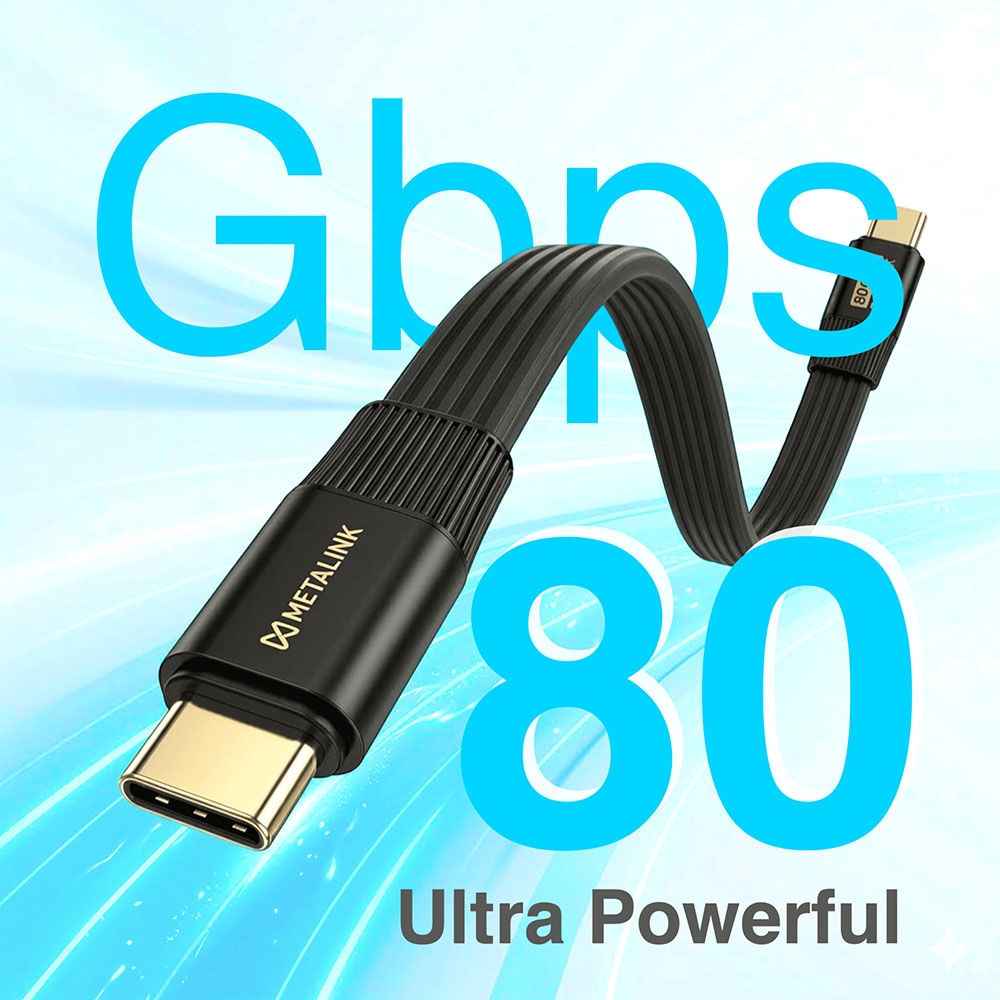 Cáp móc khóa USB4 V2 METALINK 200mm PD 240W 80Gbps MTC8-20