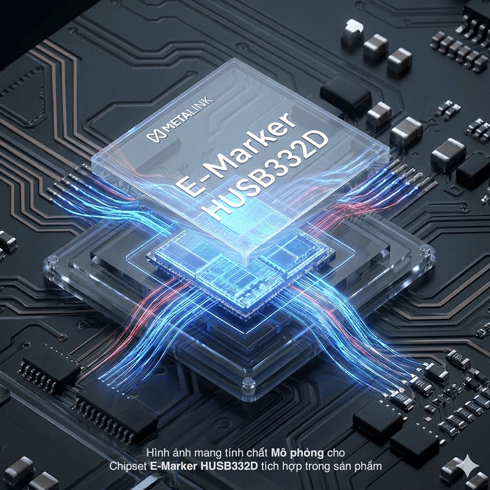 Cáp móc khóa USB4 V2 METALINK 200mm PD 240W 80Gbps MTC8-20