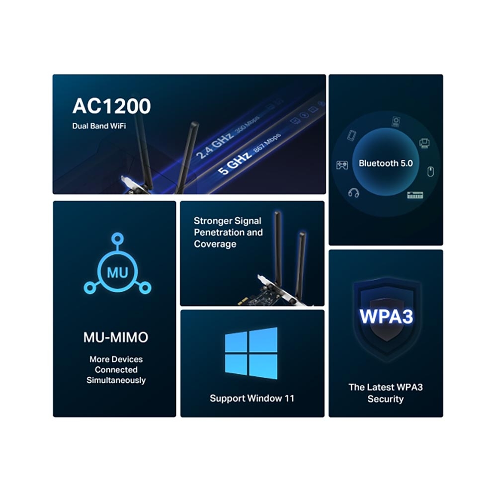 Card mạng Mercusys MA30E WiFi 5 AC1200