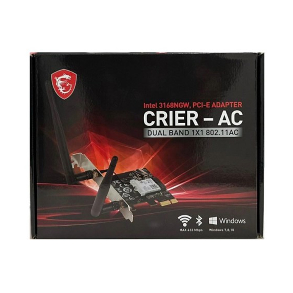 Card mạng MSI Crier-AC Intel 3168NGW Dual Band AC WiFi Bluetooth 4.2 CRIER-AC