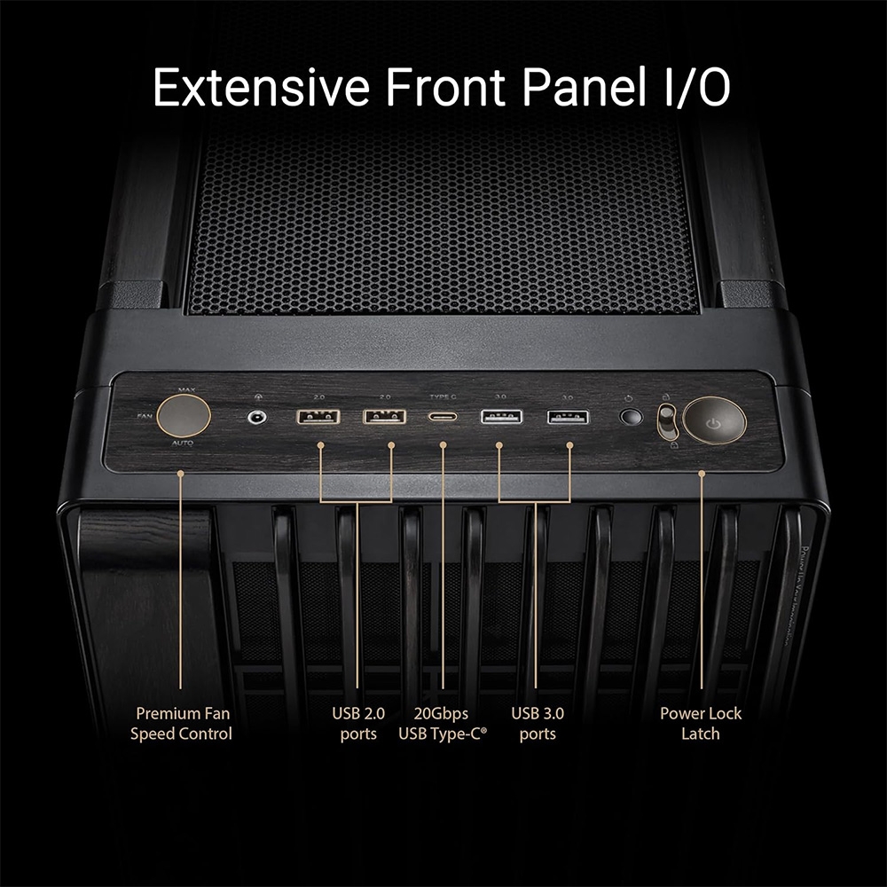 Case máy tính Asus ProArt PA602 Wood Edition TG PWM Black