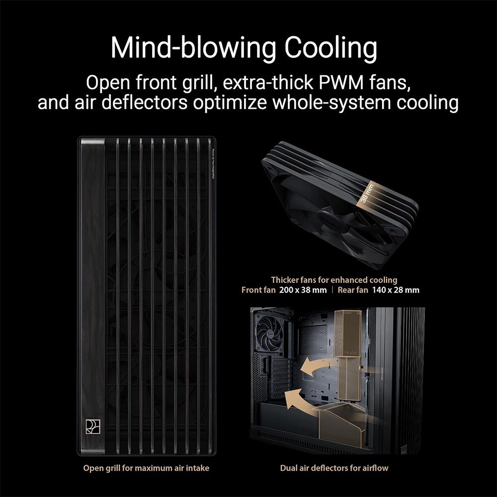 Case máy tính Asus ProArt PA602 Wood Edition TG PWM Black