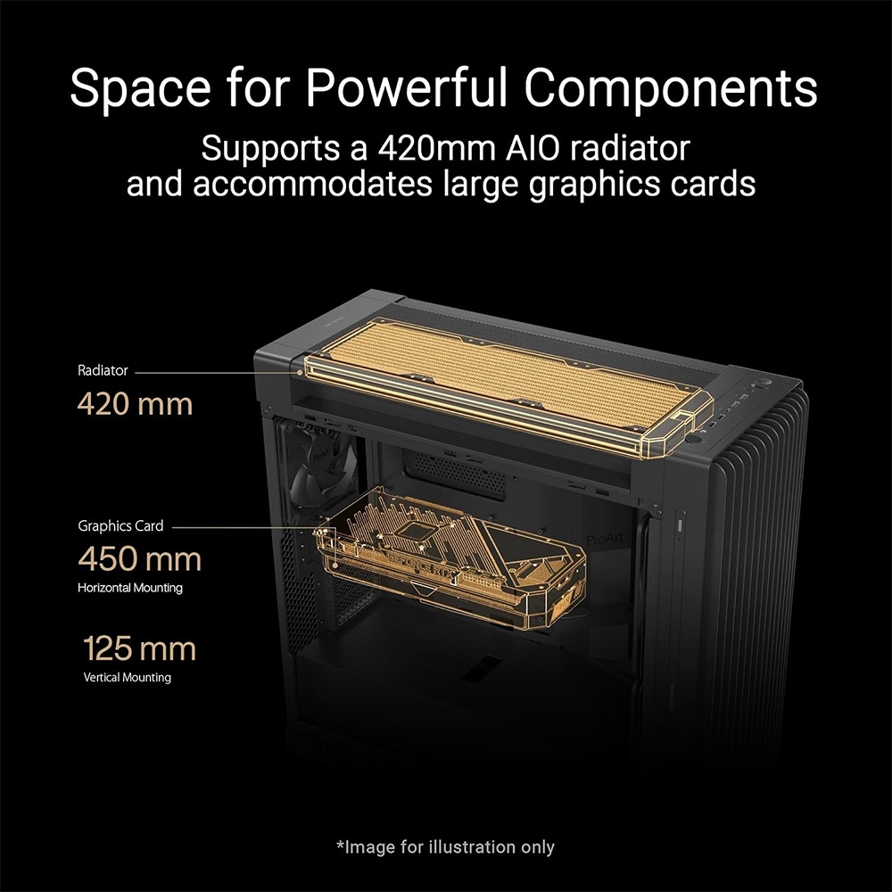 Case máy tính Asus ProArt PA602 Wood Edition TG PWM Black