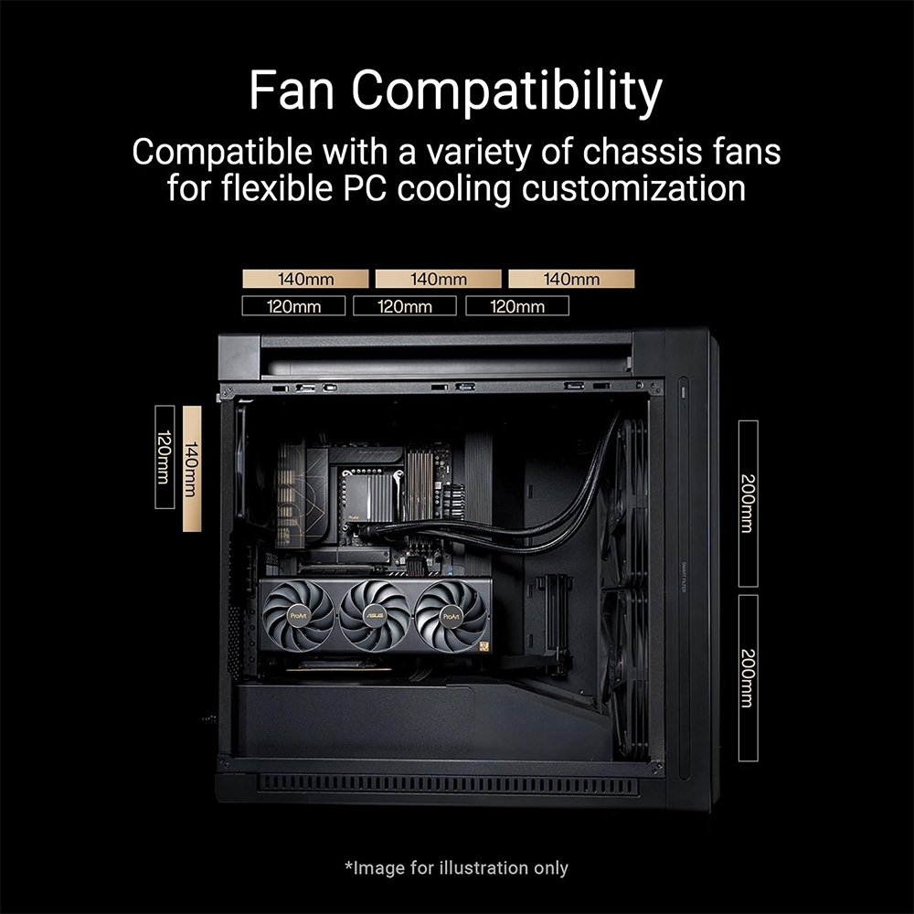 Case máy tính Asus ProArt PA602 Wood Edition TG PWM Black