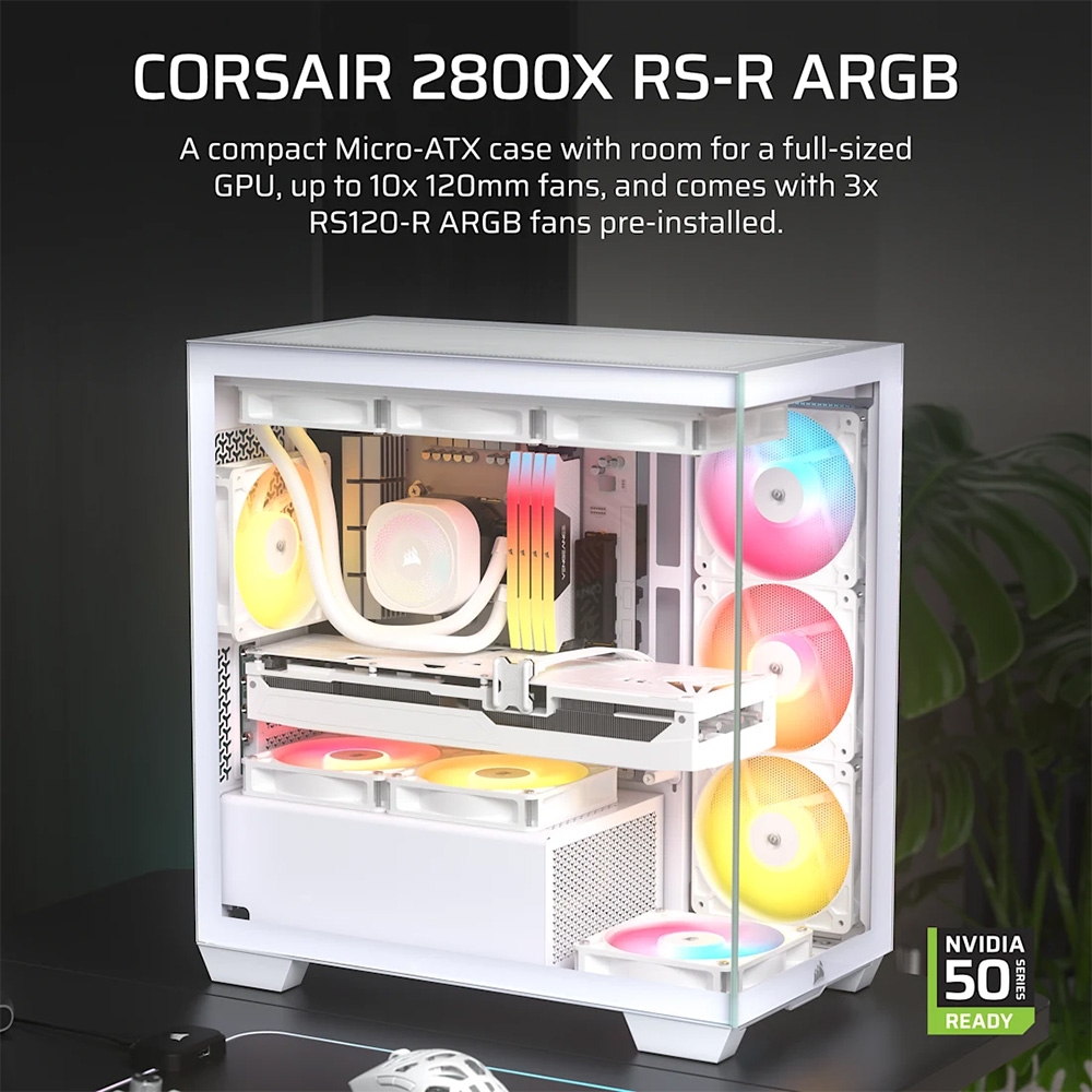 Case máy tính Corsair 2800X RS-R ARGB White CC-9011348-WW
