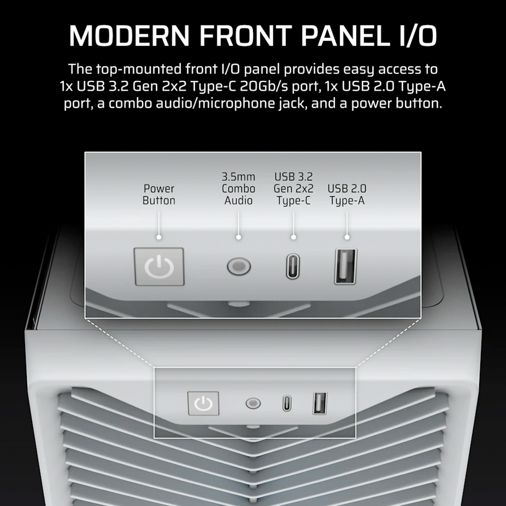 Case máy tính Corsair 3200D RS ARGB White CC-9011345-WW