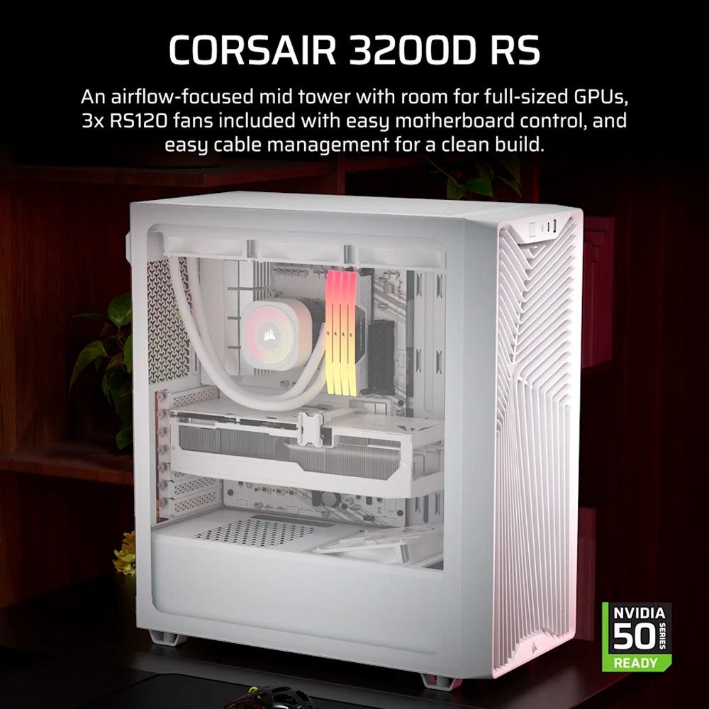 Case máy tính Corsair 3200D RS White CC-9011335-WW